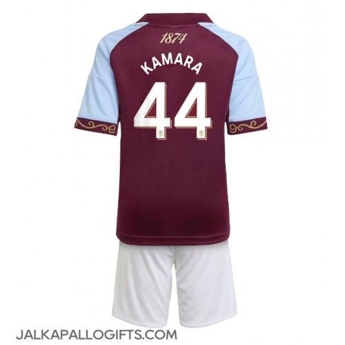 Aston Villa Boubacar Kamara #44 Koti Peliasu Lasten 2025-26 Lyhythihainen (+ Lyhyet housut)